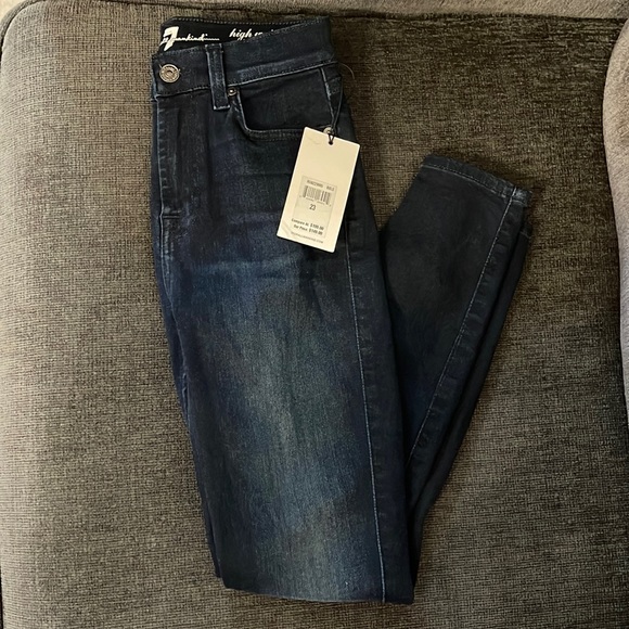 NWT 7 for all Mankind High Waist Ankle Skinny Gwenevere Jeans Size 23 - Picture 1 of 4
